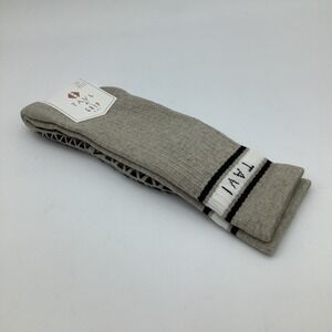 Tavi Grip Kai Socks Shitake Heather Organic Cotton Crew Size Large New